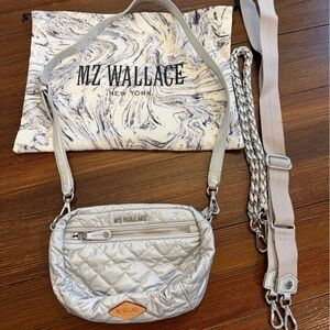 MZ Wallace silver Crosby quilted Crossbody Bag